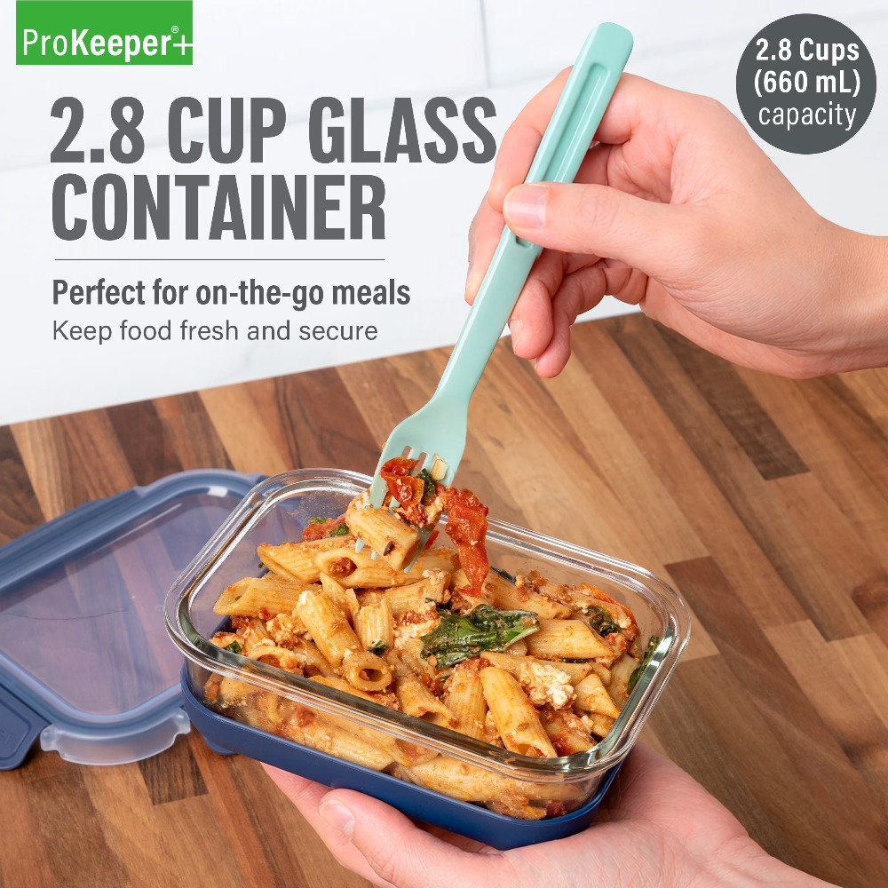 Meal Prep Container - Recipiente de Vidro para Armazenamento de