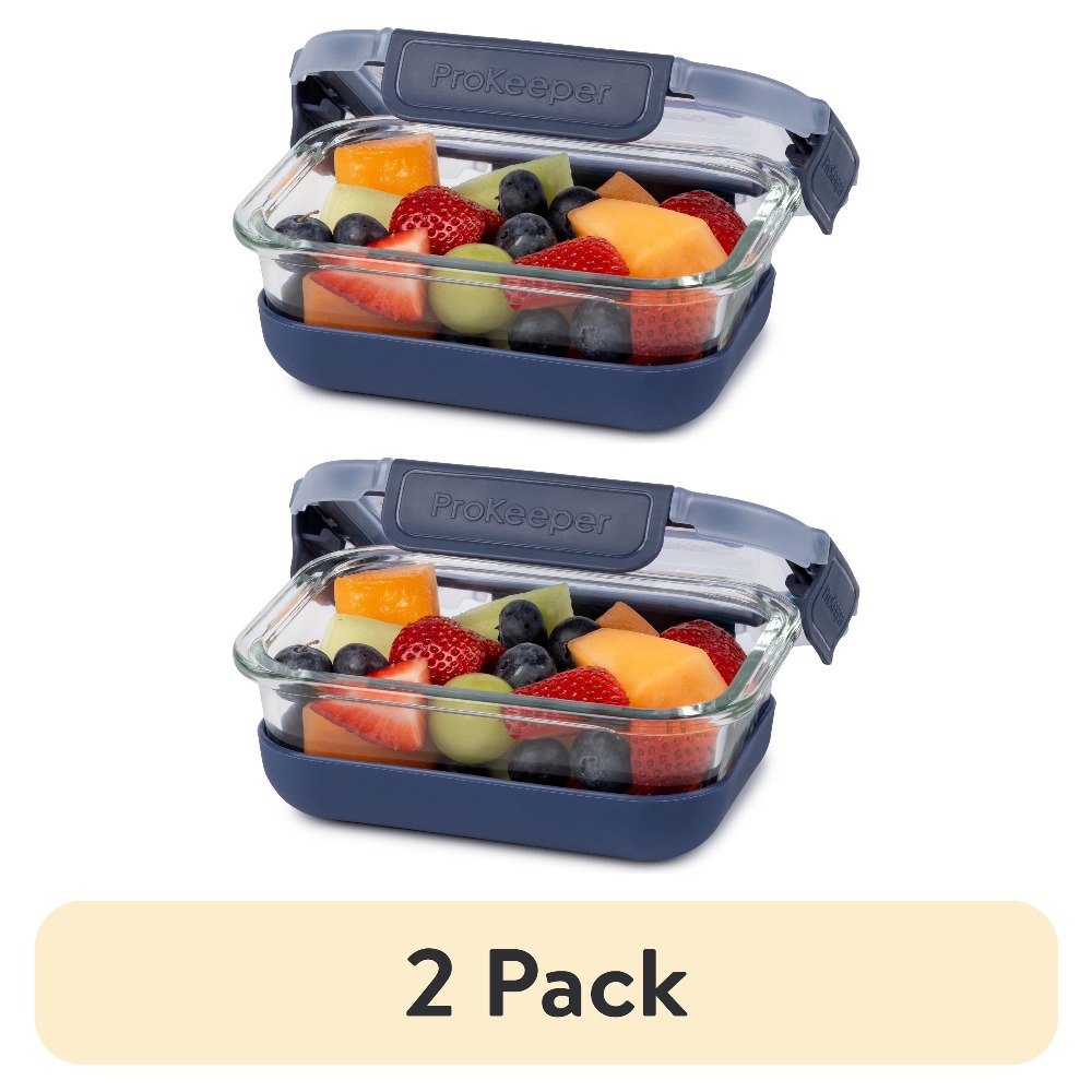 Meal Prep Container - Conjunto de 2 Recipientes de Vidro