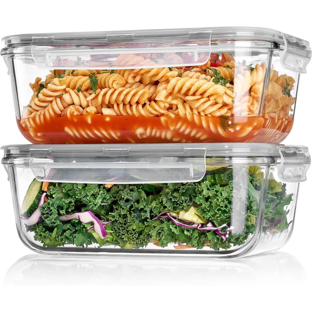 Meal Prep Glass - Recipientes de Vidro Grandes de 1860ml/63oz