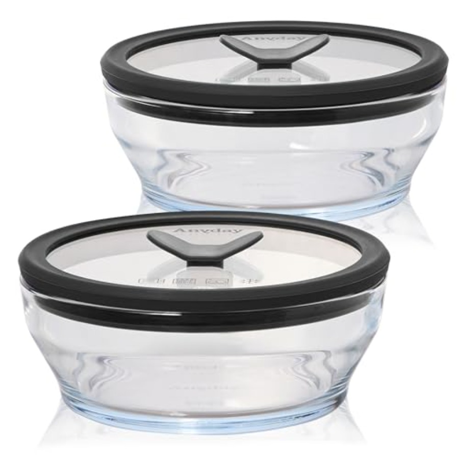 Meal Prep Glass - Conjunto de 2 Recipientes de Vidro