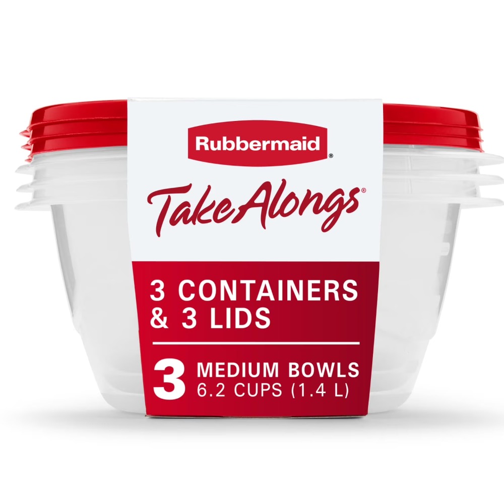 Meal Prep Container - Conjunto de 3 Recipientes Grandes Redondos