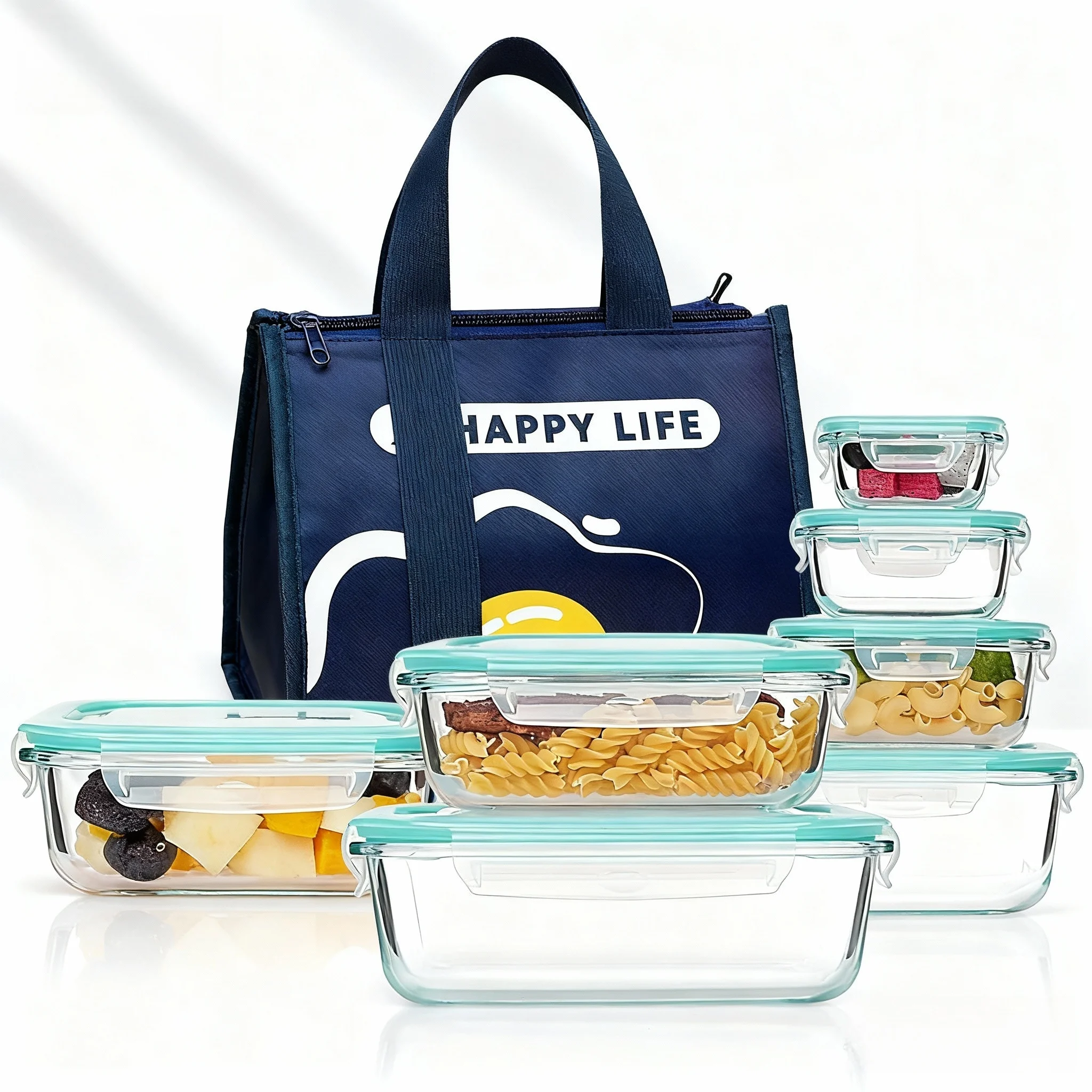 Meal Prep Burrito - Lancheira de vidro bento para adultos,