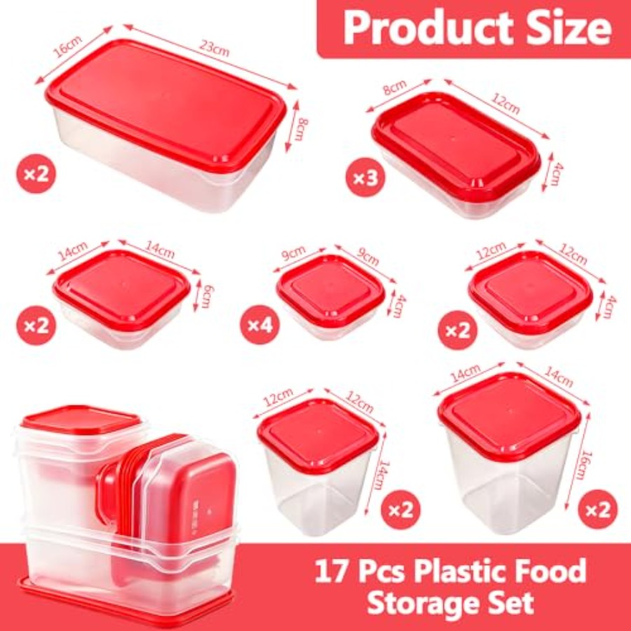Conjunto de 17 Peças de Plásti - Meal Prep Container avaliação e preço