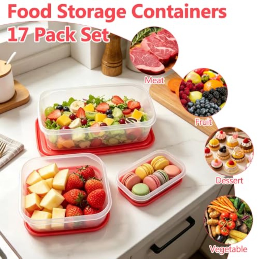 Conjunto de 17 Peças de Plásti - Meal Prep Container avaliação e preço