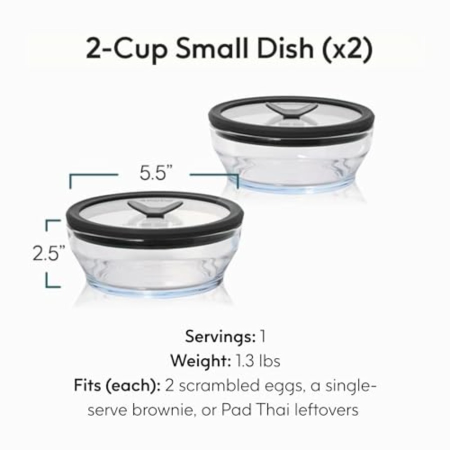 Conjunto de 2 Recipientes de V - Meal Prep Glass avaliação e preço