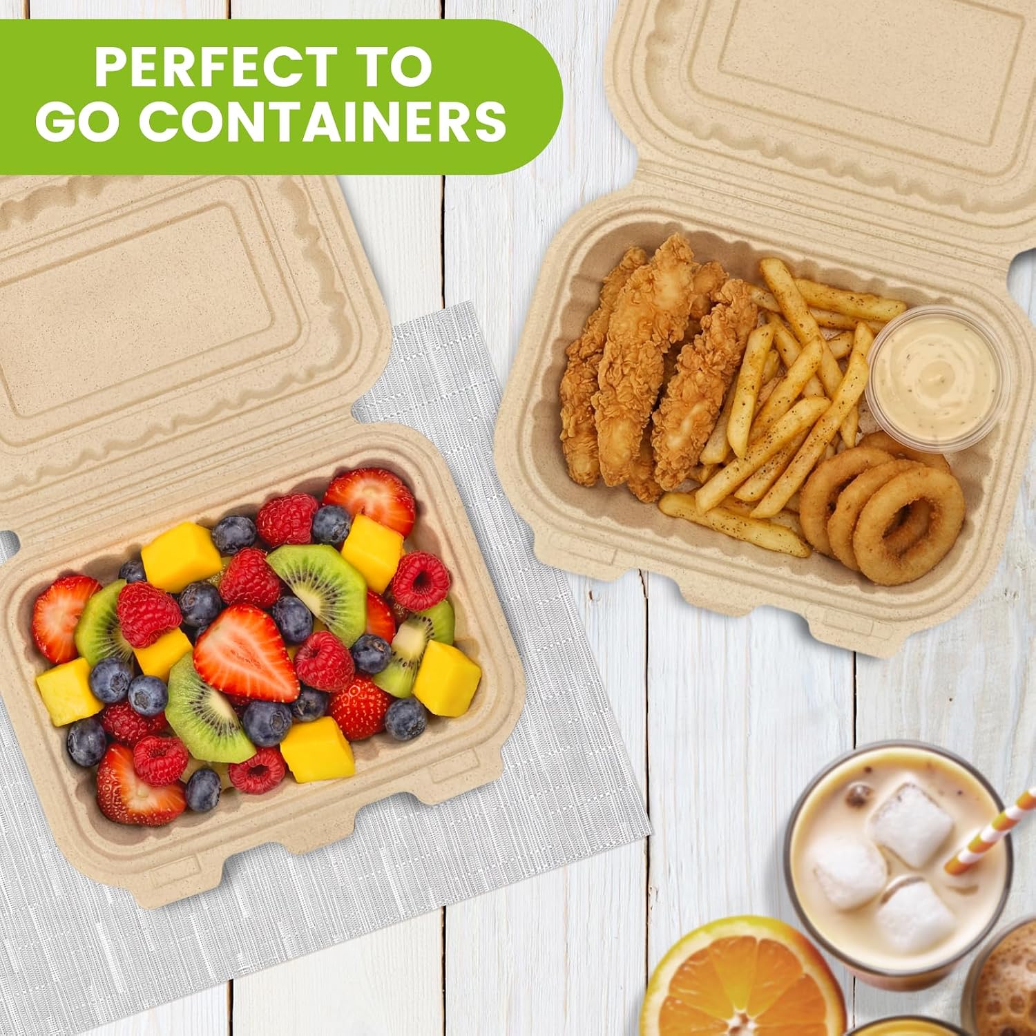 Pacote com 50 Recipientes Clam - Meal Prep Container avaliação e preço