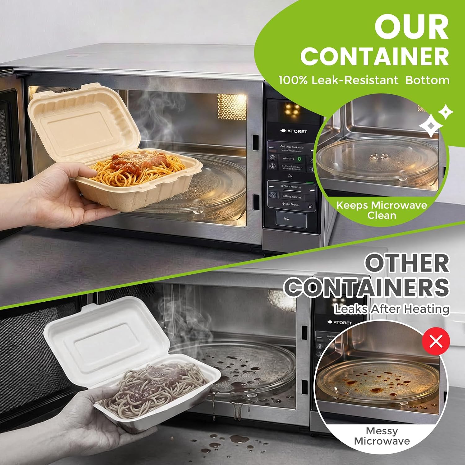 Pacote com 50 Recipientes Clam - Meal Prep Container avaliação e preço