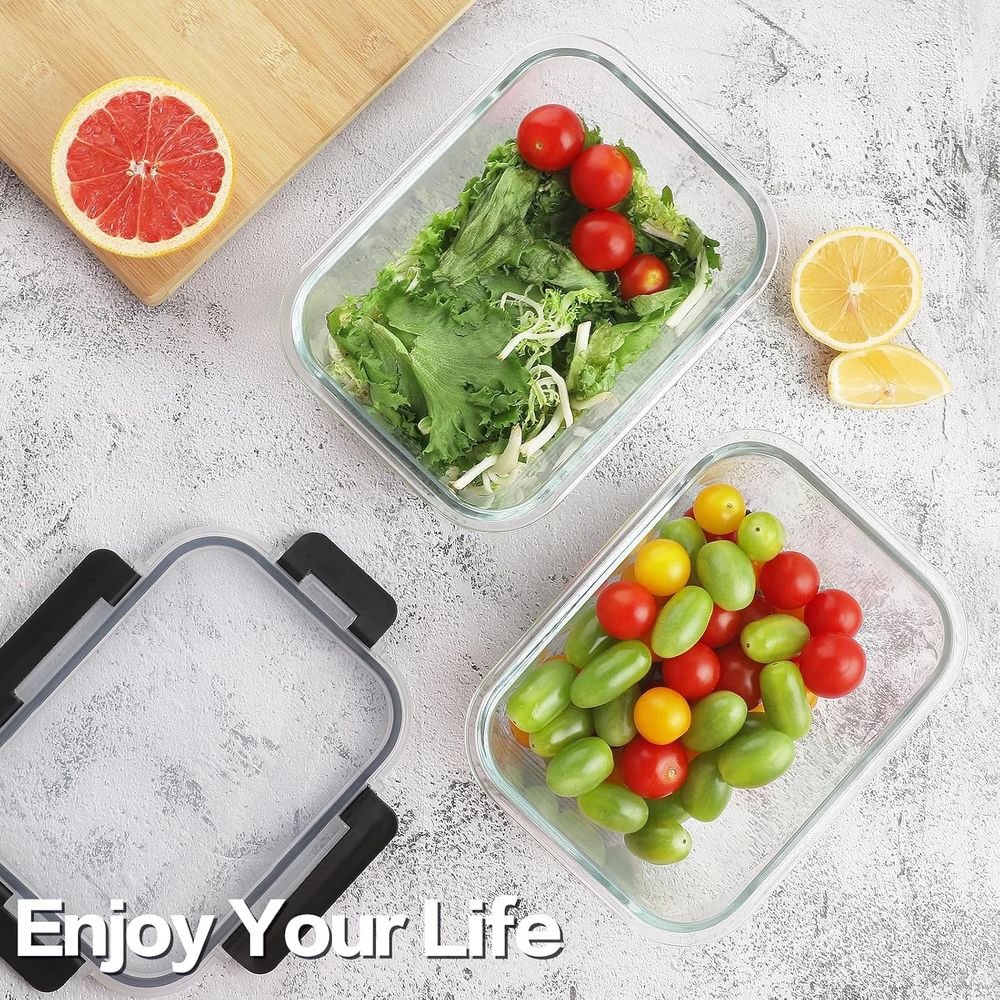 Conjunto de 4 Recipientes de V - Meal Prep Glass avaliação e preço